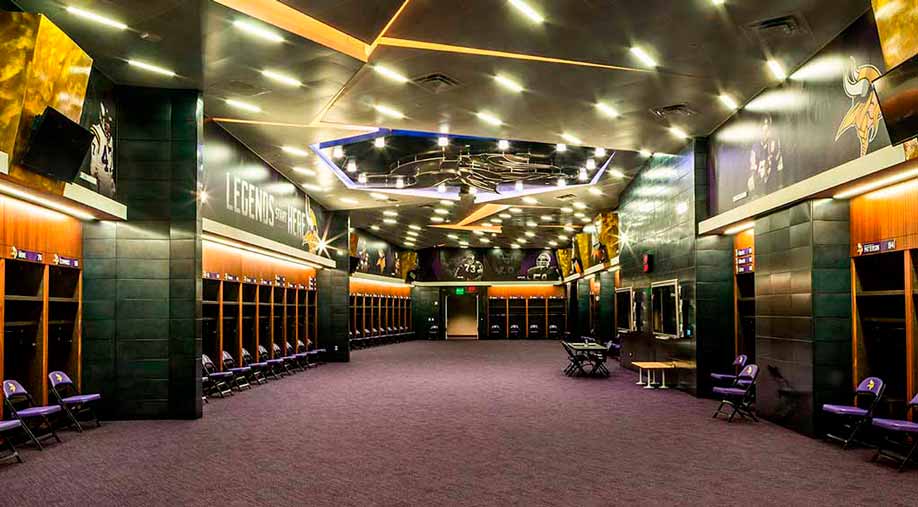 US Bank Stadium Vikings Locker Room